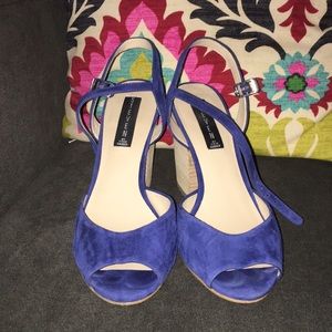 Blue suede Steven by Steve Madden heels